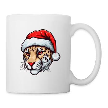 Portrait de Noël tête de guépard - Mug blanc - blanc - Droite