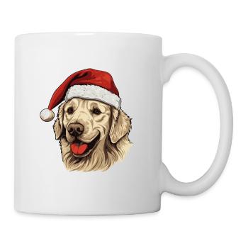 Golden Retriever Dog Head Christmas Portrait - Mug - white - Right