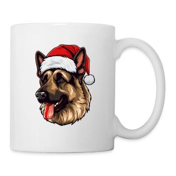 Portrait de Noël tête de berger allemand - Mug blanc - blanc - Droite