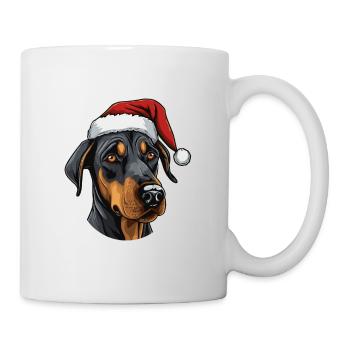 Doberman Dog Head Christmas Portrait - Mug - white - Right