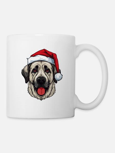 Kangal Hund Kopf Weihnachten Portät - Tasse - Weiß