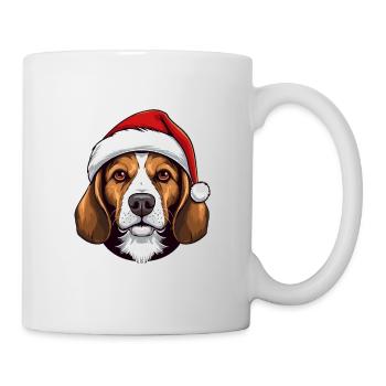 Beagle Dog Head Christmas Portrait - Mug - white - Right