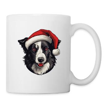 Border Collie tête de chien Noël Portrait - Mug blanc - blanc - Droite