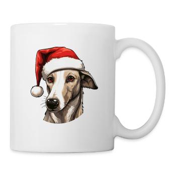 Greyhound Dog Head Christmas Portrait - Mug - white - Right