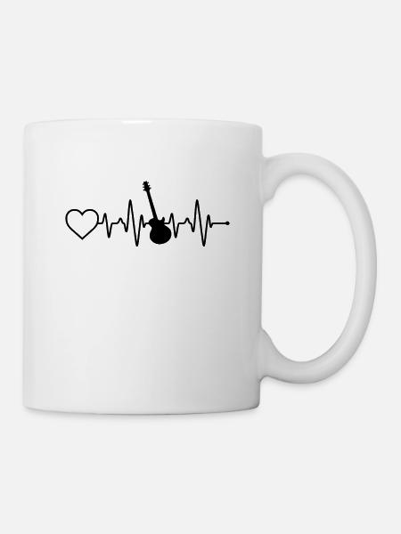 Battement de cœur de la guitare - Mug blanc - blanc