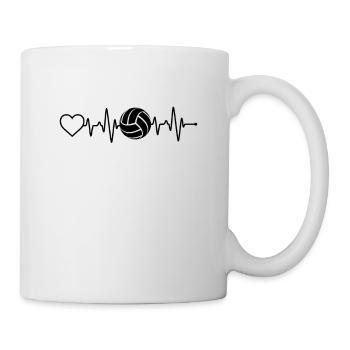 Battement de cœur de volley-ball - Mug blanc - blanc - Droite