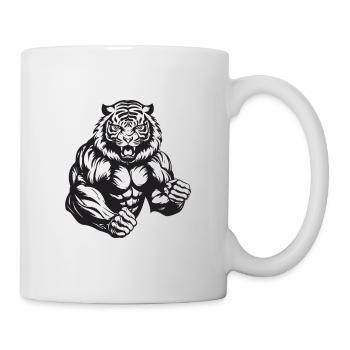 Tiger Bodybuilding Muskeln Workout Gym - Tasse - Weiß - Rechts