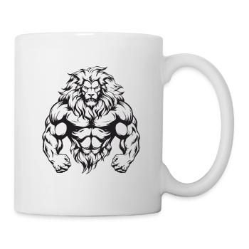 Löwe Bodybuilding Muskeln Workout Gym - Tasse - Weiß - Rechts
