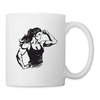 Woman Muscles Gym Bodybuilding Fitness - Mug - white - Right