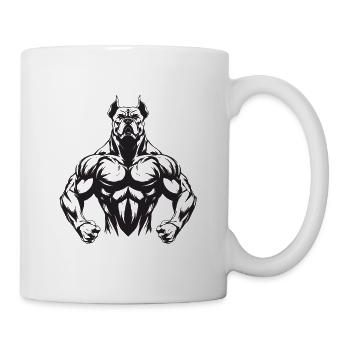 Dog Muscles Gym Bodybuilding - Mug - white - Right