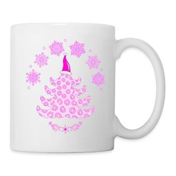 Rose Rose Léopard Imprimé Sapin - Mug blanc - blanc - Droite