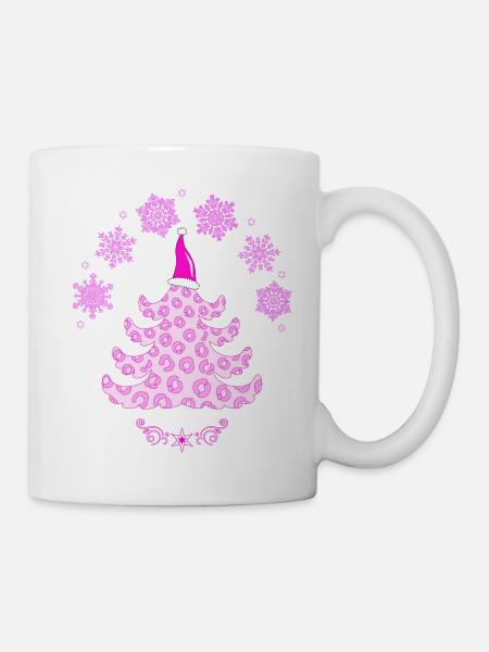 Pink Pink Leopard Print Fir - Mug - white