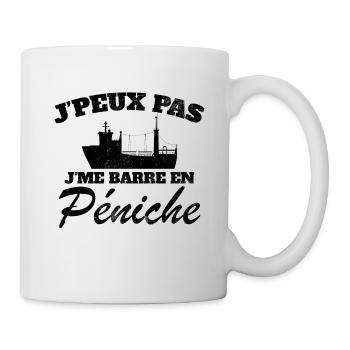 J'peux pas j'me barre en péniche - Mug blanc - blanc - Droite