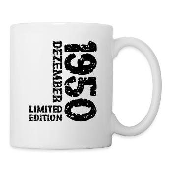 1950 Dezember Limited Edition 73. Geburtstag Deko - Tasse - Weiß - Rechts