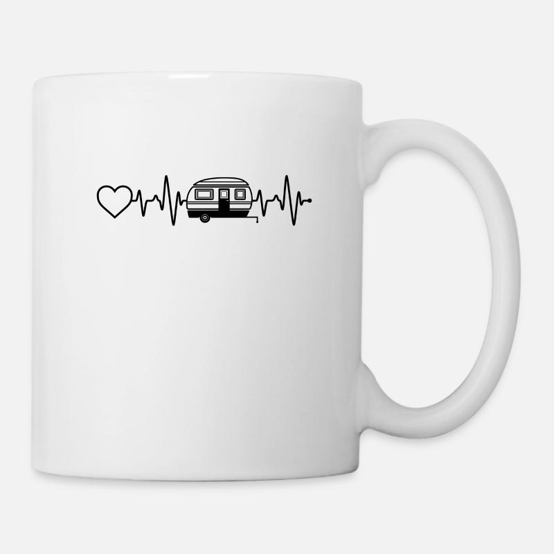 Camping Herzschlag - Tasse - Weiß