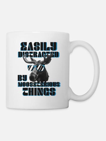 Leicht Abgelenkter Lustiger Elch-elch - Tasse - Weiß