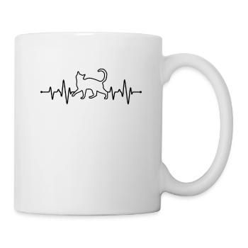 Katzen Herzschlag - Tasse - Weiß - Rechts