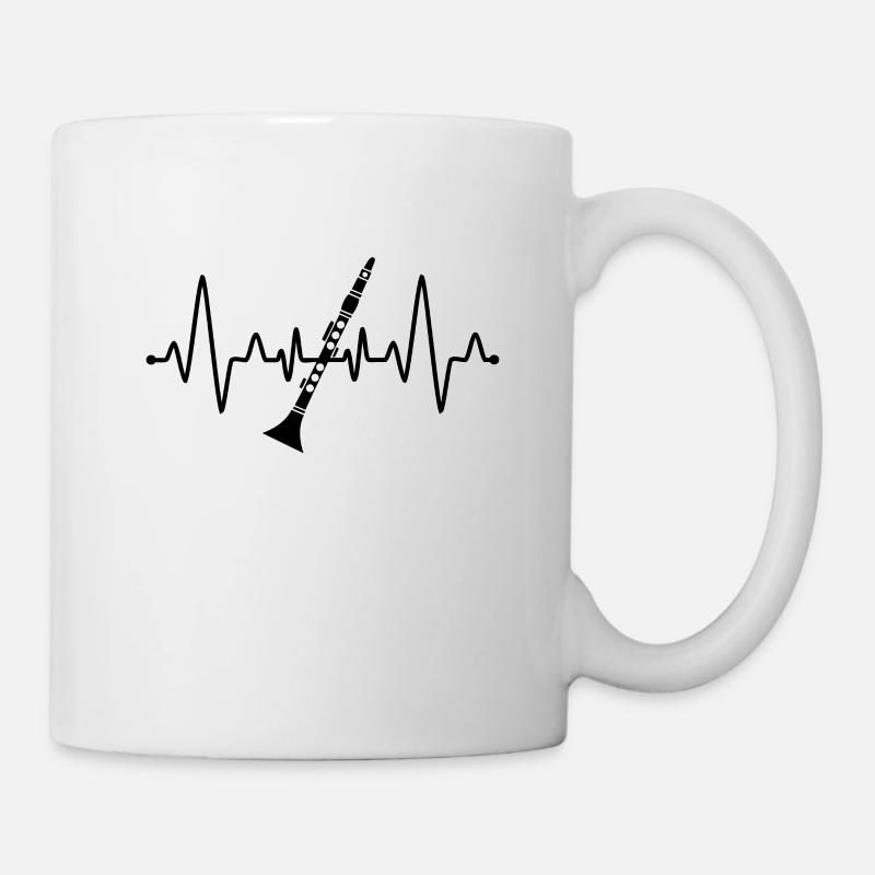 Battement de cœur clarinettiste - Mug blanc - blanc