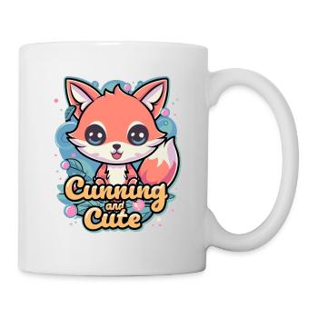 Cunning And Cute - Kawaii Fox - Mug - white - Right