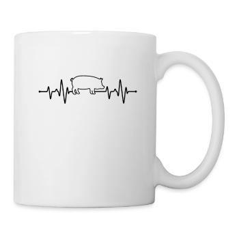 Schwein Herzschlag - Tasse - Weiß - Rechts