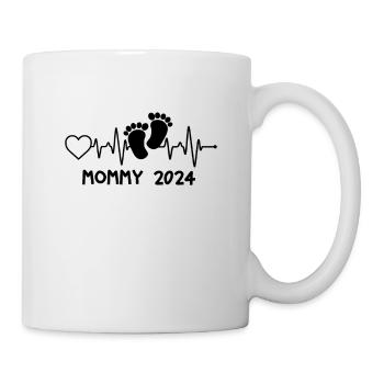 Maman 2024 Battement de cœur - Mug blanc - blanc - Droite