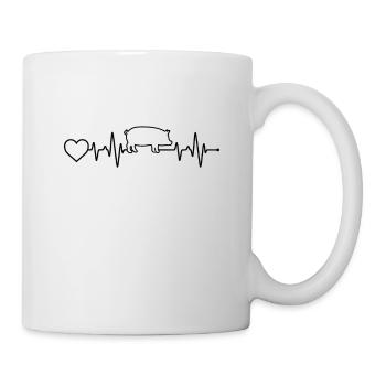 Schwein Herzschlag - Tasse - Weiß - Rechts