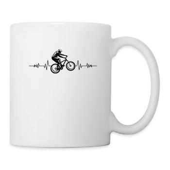 Battement de cœur vélo battement de cœur pour les cyclistes - Mug blanc - blanc - Droite