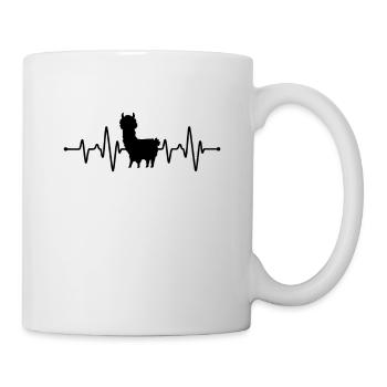 Herzschlag Lama - Tasse - Weiß - Rechts