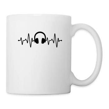 Kopfhörer Herzschlag - Tasse - Weiß - Rechts