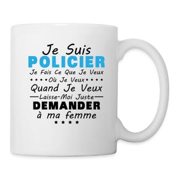 Policier En Couple Idée Cadeau Pour Mon Mari - Mug blanc - blanc - Droite