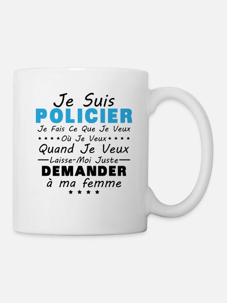 Policier En Couple Idée Cadeau Pour Mon Mari - Mug blanc - blanc