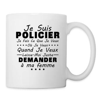 Policier En Couple Idée Cadeau Pour Mon Mari - Mug blanc - blanc - Droite