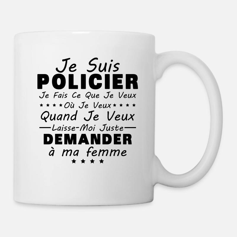 Policier En Couple Idée Cadeau Pour Mon Mari - Mug blanc - blanc