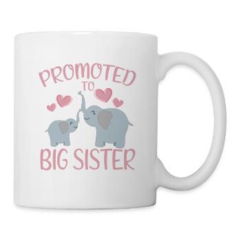 Cute Elephants Promoted To Big Sister For Girls - Mug - white - Right