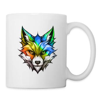 Fuchs Kopf Bunt - Tasse - Weiß - Rechts
