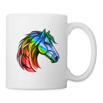Pferd Kopf Bunt - Tasse - Weiß - Rechts