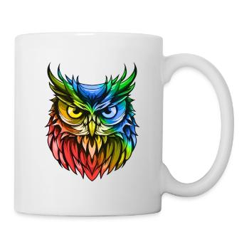 Owl Portrait Colorful - Mug - white - Right