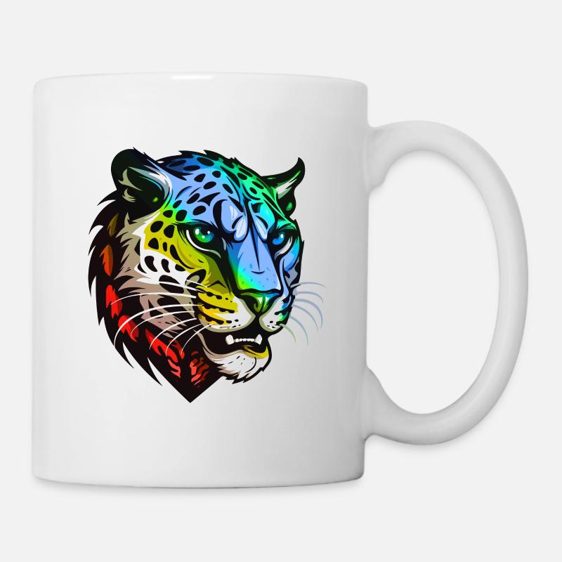 Gepard Kopf Bunt - Tasse - Weiß