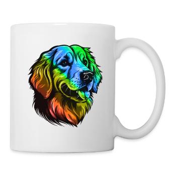 Golden Retriever Dog Head Colorful - Mug - white - Right