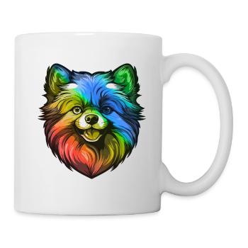 Pomeranian Dog Head Colorful - Mug - white - Right