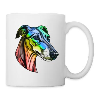 Greyhound Dog Head Colorful - Mug - white - Right
