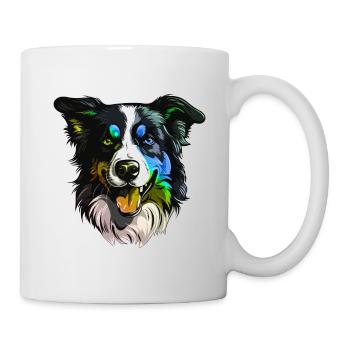 Border Collie Tête De Chien Coloré - Mug blanc - blanc - Droite