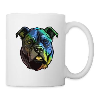 Staffordshire Bull Terrier Dog Head Colorful - Mug - white - Right