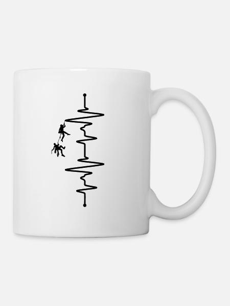 Kletterer Herzschlag - Tasse - Weiß