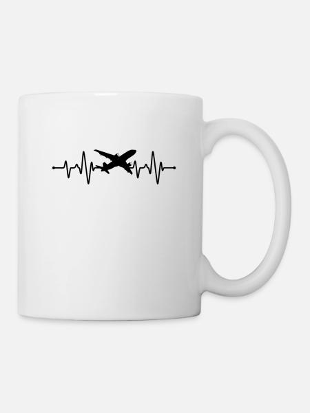 Airplane Heartbeat - Mug - white