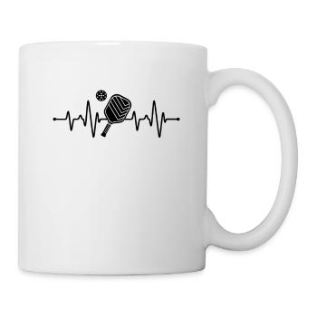 Battement de cœur du joueur de pickleball - Mug blanc - blanc - Droite