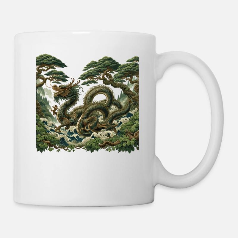 Art du dragon chinois - Mug blanc - blanc