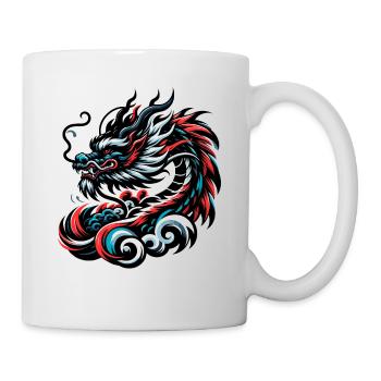 Éléments essentiels de l’œuvre d’art de dragon chinois coloré - Mug blanc - blanc - Droite