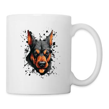 Doberman Head Dog Portrait Motivation Animal - Mug - white - Right