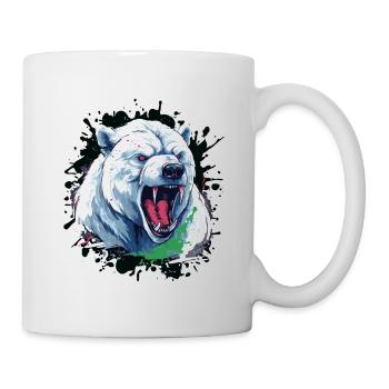 Polar Bär Kopf Porträt Eisbär Motivation Tier - Tasse - Weiß - Rechts